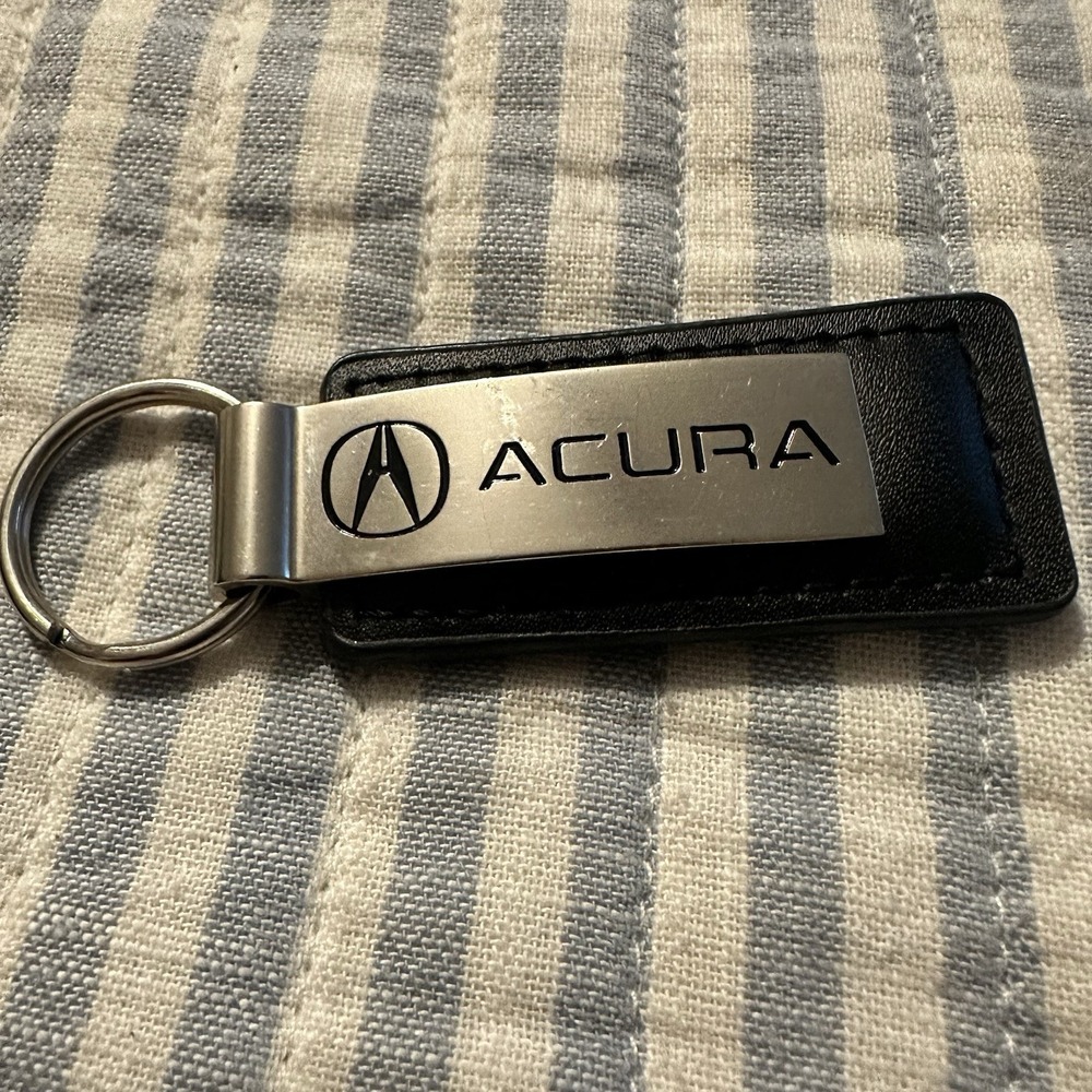 Acura Black Leather Key Fob Authentic Logo‎ Key Chain Official Licensed